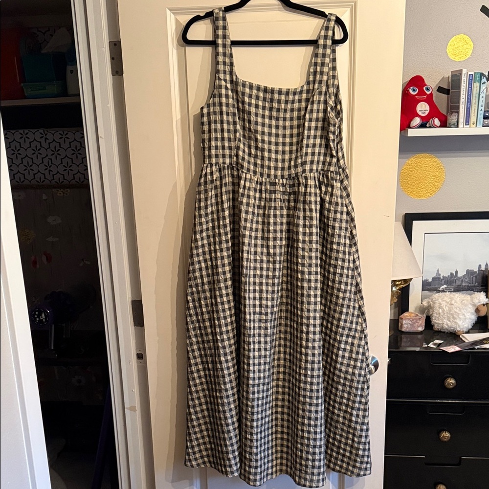 No Brand - Black and White Gingham Dress with pockets